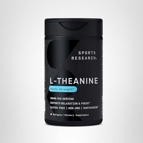 L-Theanine 200mg Softgels – Focus & Relaxation Support, 60 Count