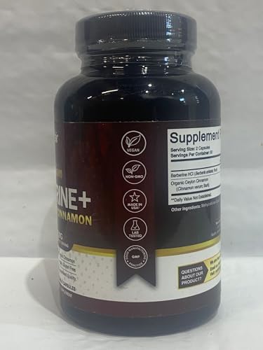 Berberine HCL 1200mg with Ceylon Cinnamon – 120 Capsules