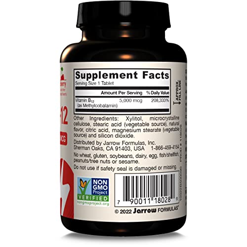 Vitamin B12 5000 mcg Chewable Tablets – Energy & Brain Support, 90 Ct