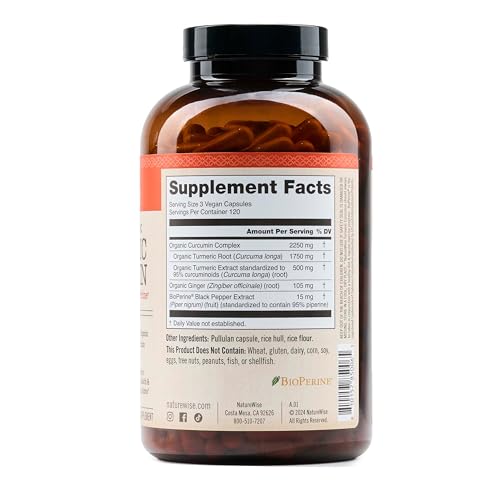 Turmeric Curcumin 2250mg Capsules with BioPerine for Joint & Immune Support 360 Ct