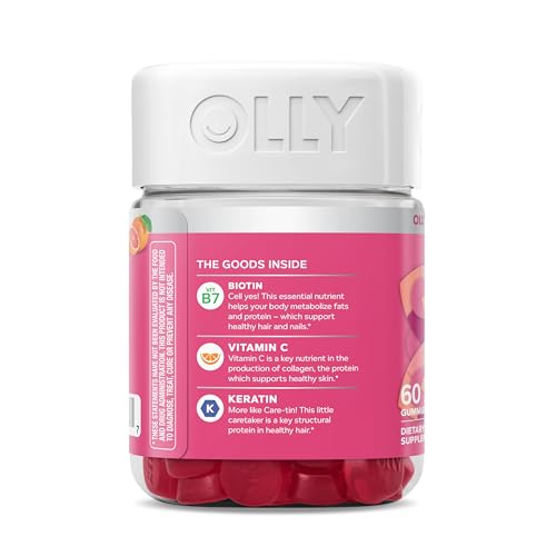Hair Skin Nails Gummies Biotin Keratin 60 Count