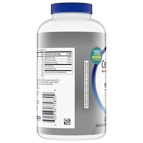 Men's 50+ Multivitamin – Vitamin D3, B-Vitamins, Zinc, Memory & Cognition, 200 Tablets
