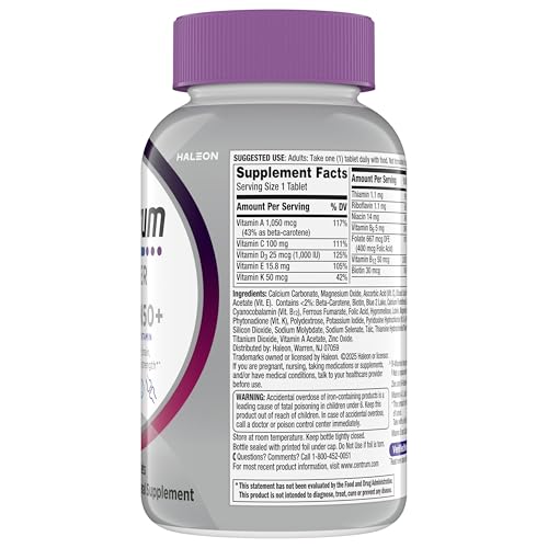 50+ Multivitamin with D3 & B Vitamins – 200 Tablets