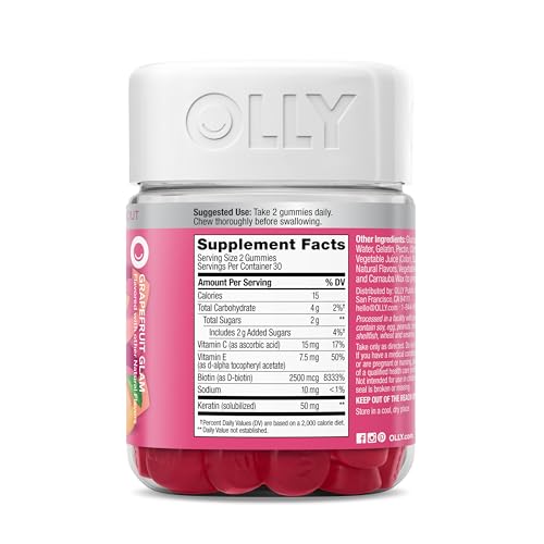 Hair Skin Nails Gummies Biotin Keratin 60 Count