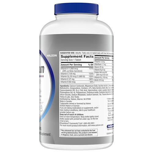 Men's 50+ Multivitamin – Vitamin D3, B-Vitamins, Zinc, Memory & Cognition, 200 Tablets