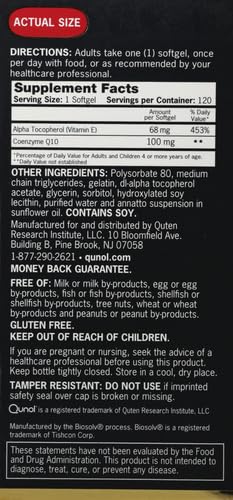 CoQ10 100mg Softgels High Absorption for Heart Health & Energy Support 120 Ct