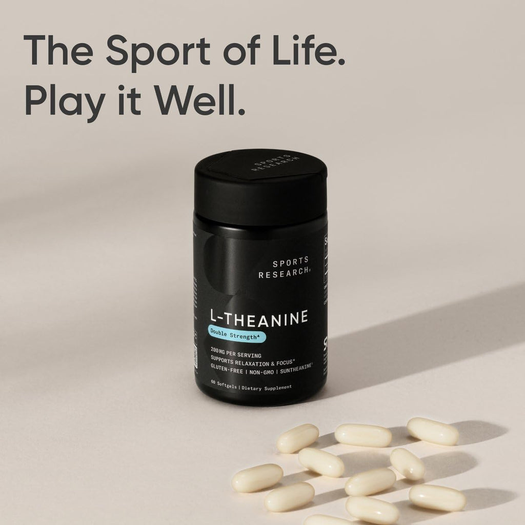 L-Theanine 200mg Softgels – Focus & Relaxation Support, 60 Count