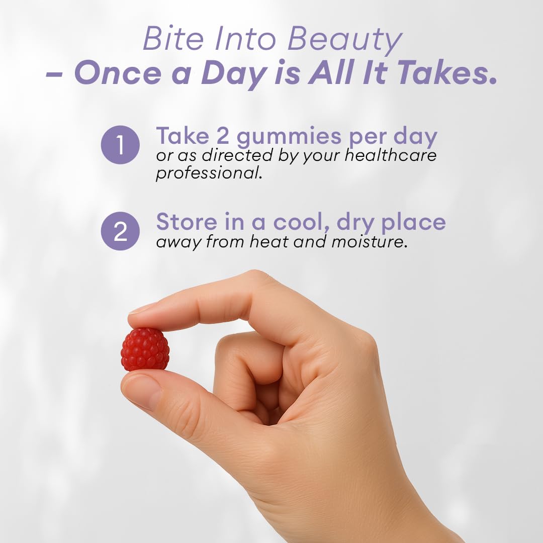Hair Skin Nails Gummies Biotin 6000mcg Collagen 60 Count