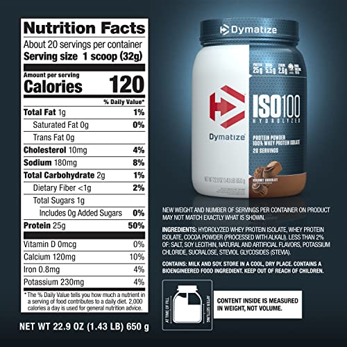 Whey Protein Isolate Chocolate 25g Protein Low Carb 20 Servings