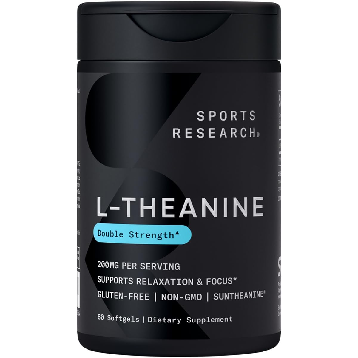 L-Theanine 200mg Softgels – Focus & Relaxation Support, 60 Count