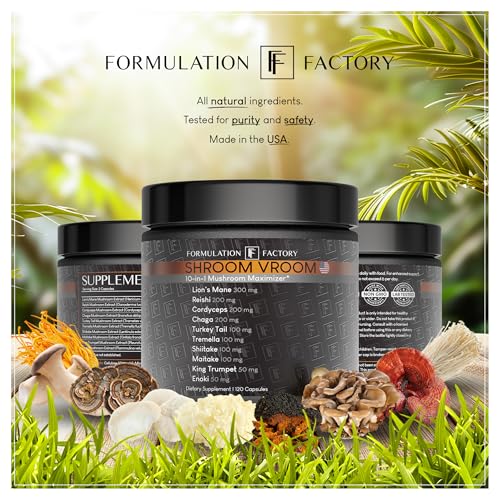 10-in-1 Mushroom Complex Capsules with Lion’s Mane – Focus & Energy, 120 Ct