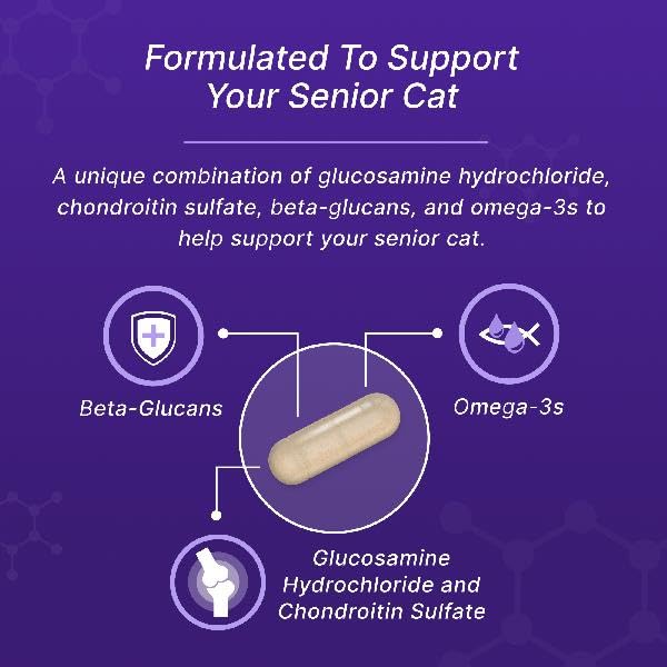 Senior Cat Joint Sprinkle Capsules – Glucosamine & Chondroitin 60ct