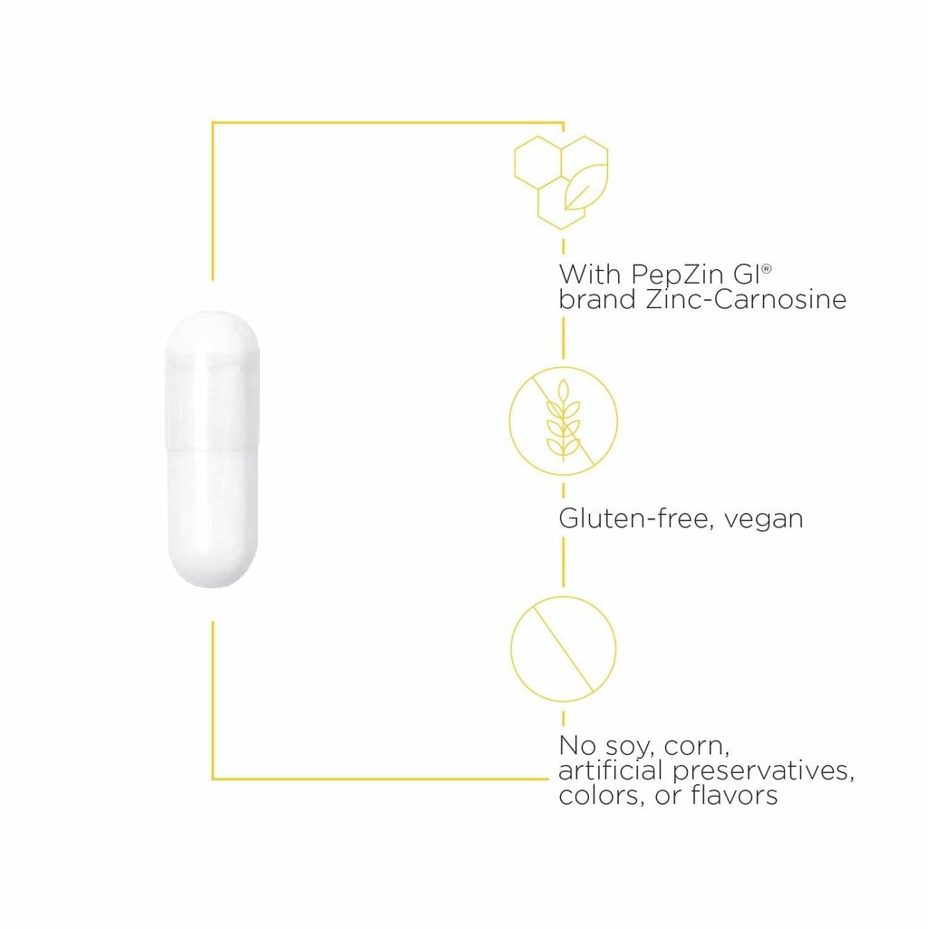 Zinc Carnosine Capsules for Gut Health & Digestive Support 60 Ct