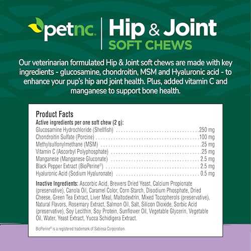 Hip & Joint Chews for Dogs – Glucosamine, Chondroitin & MSM 90ct