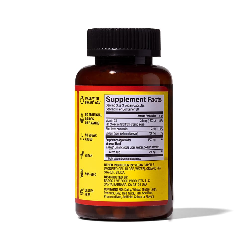 Apple Cider Vinegar Capsules with Vitamin D & Zinc for Immune Support