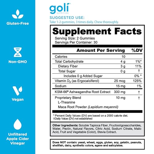 Ashwagandha Gummies KSM-66 for Stress, Mood & Relaxation Support Sugar Free