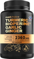 Turmeric & Garlic Capsules with BioPerine for Immune & Joint Support 120 Ct