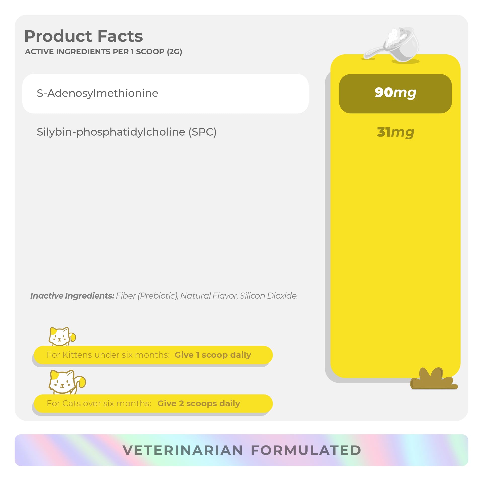 SAMe & Silybin Liver & Cognitive Support Powder for Cats – 120g