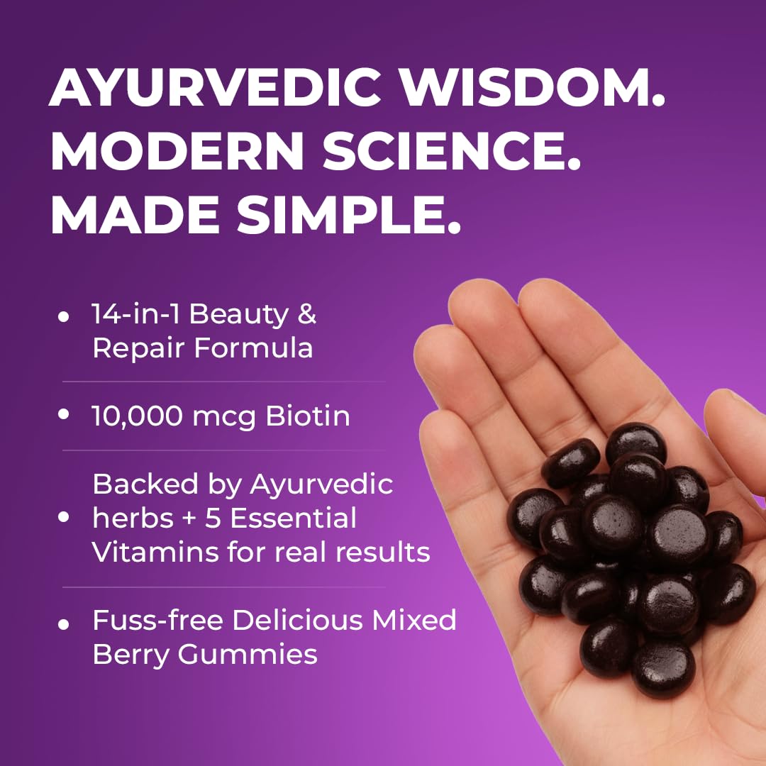 Hair Skin Nails Gummies Biotin 10000mcg 14 in 1 Formula