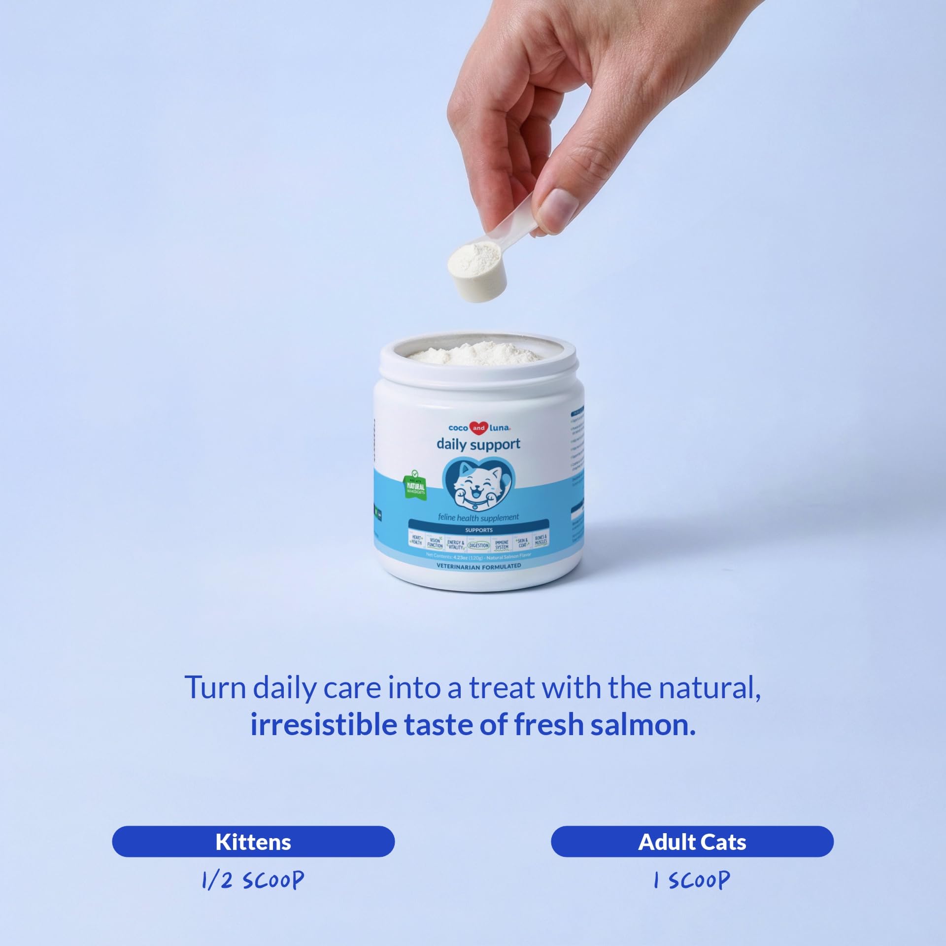 Daily Multivitamin Powder for Cats – L-Lysine, Taurine & Fish Oil 4oz