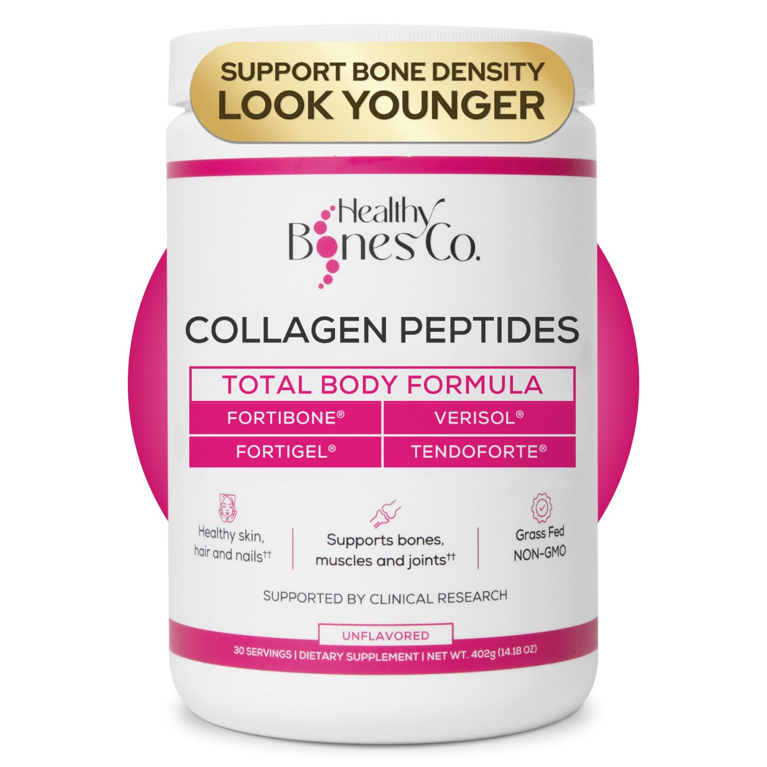 Collagen Peptides Powder for Bone, Joint, Skin & Hair Support 30 Servings