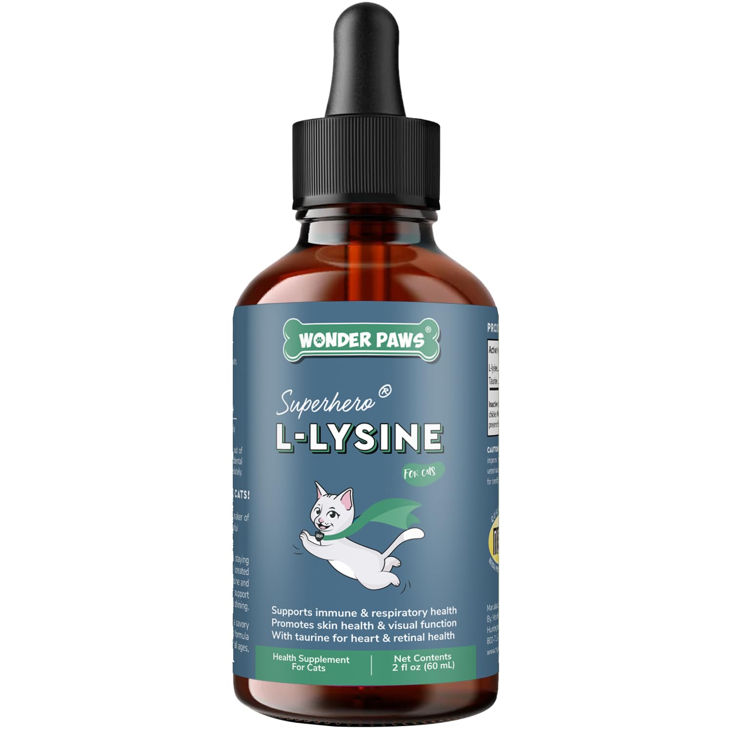L-Lysine Liquid Drops for Cats – Immune & Respiratory Support 60ml