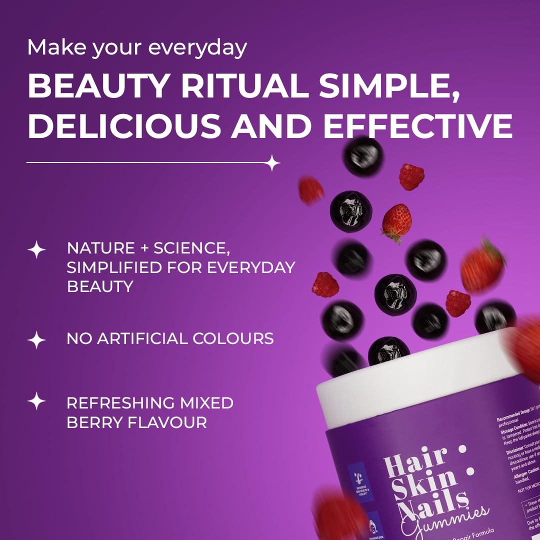 Hair Skin Nails Gummies Biotin 10000mcg 14 in 1 Formula