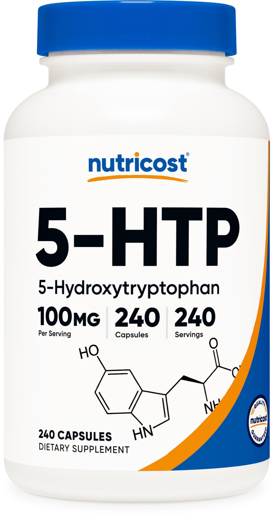 5-HTP 100mg Capsules Mood & Sleep Support 240 Count Vegan