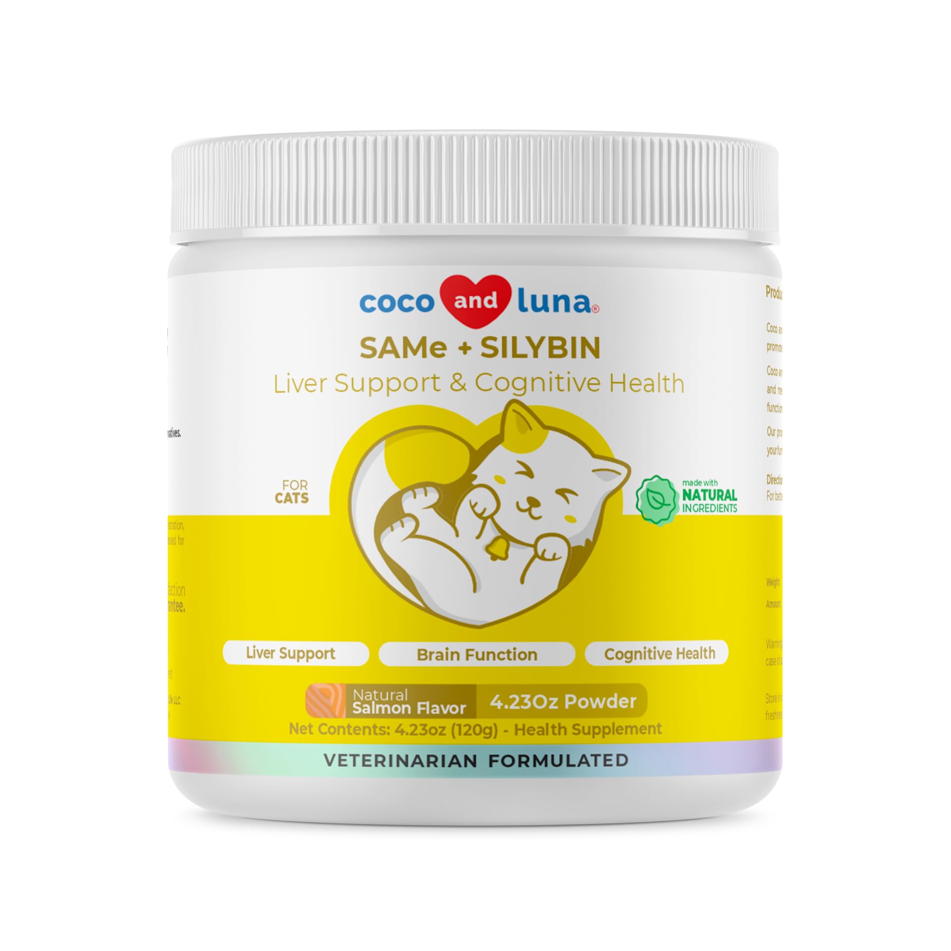 SAMe & Silybin Liver & Cognitive Support Powder for Cats – 120g