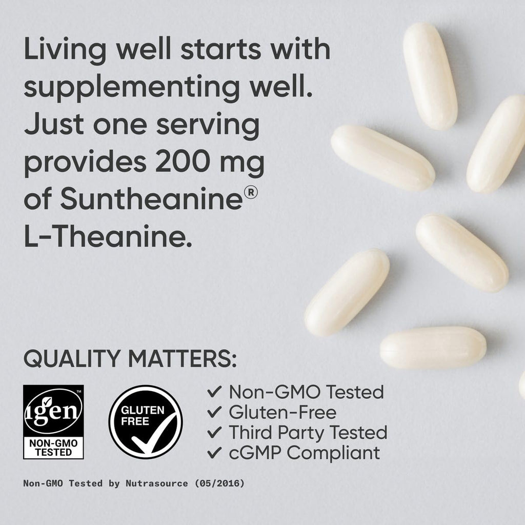 L-Theanine 200mg Softgels – Focus & Relaxation Support, 60 Count