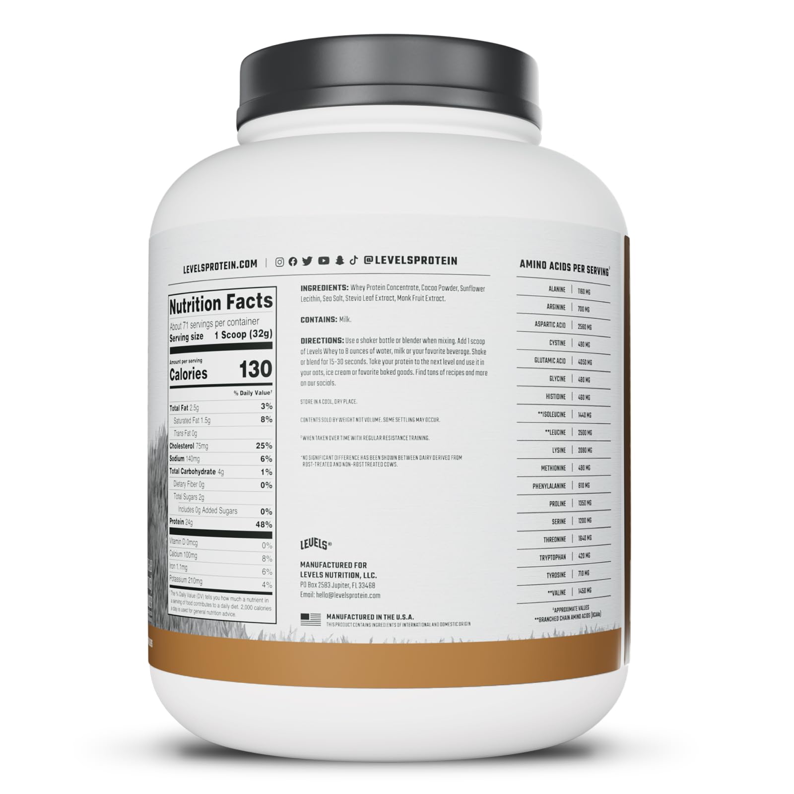 Grass Fed Whey Protein Double Chocolate 24g Protein 5 lb