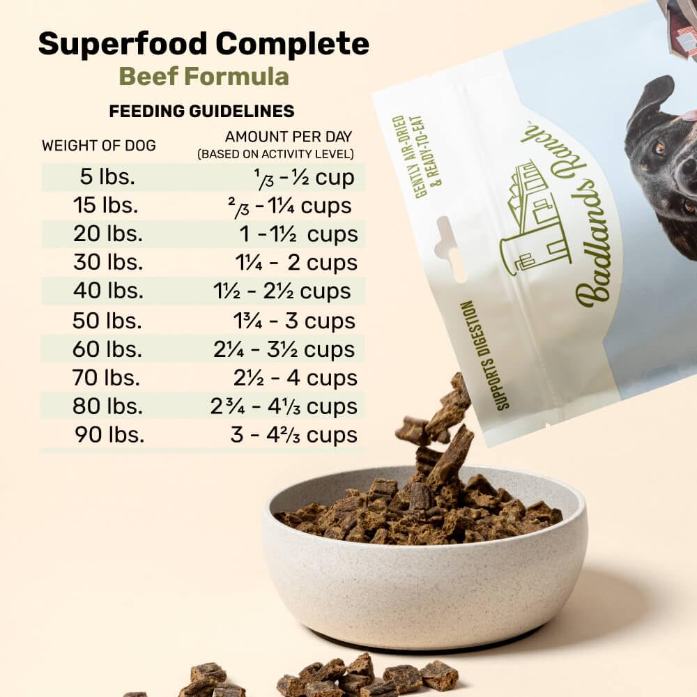 Air-Dried Beef Superfood Complete Dog Food – High Protein 24oz