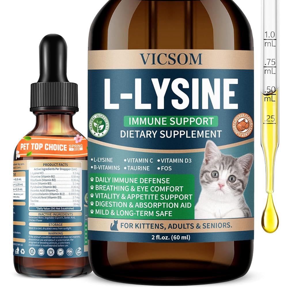 L-Lysine Drops for Cats – Immune & Respiratory Health 60ml