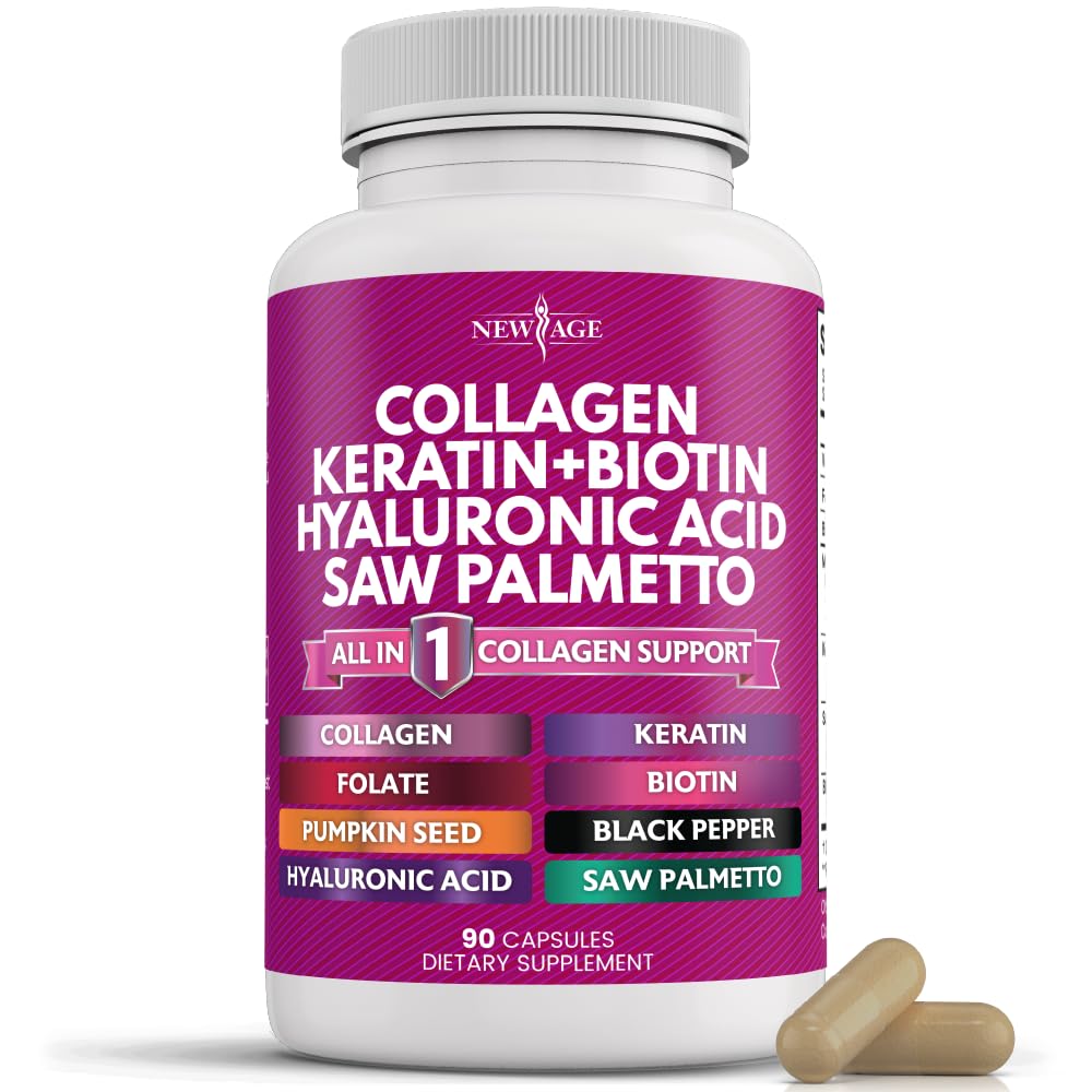 Hair Skin Nails Vitamins Collagen Biotin Keratin 90 Count