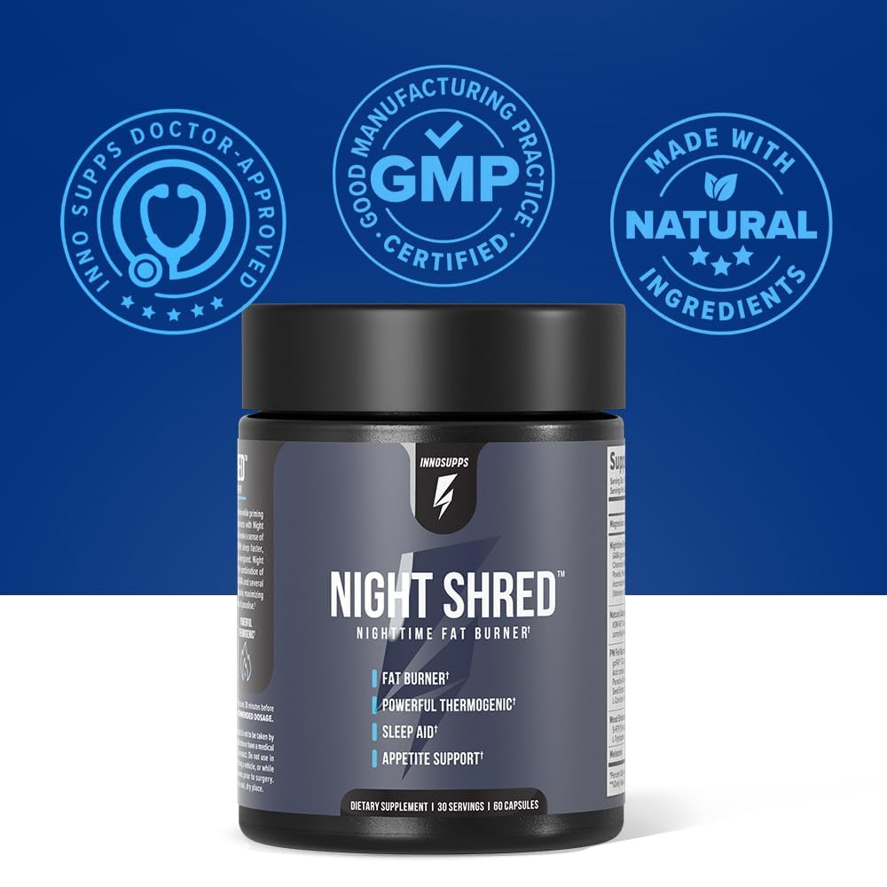 Night Fat Burner & Sleep Support with 5-HTP, Melatonin 60 Caps