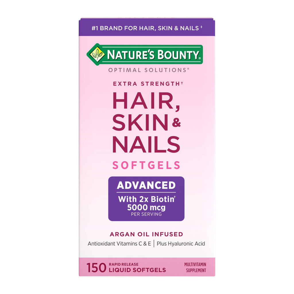 Hair Skin Nails Vitamins Biotin Hyaluronic 150 Softgels