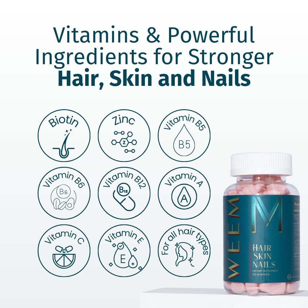Hair Skin Nails Gummies Biotin Vegan Growth Support