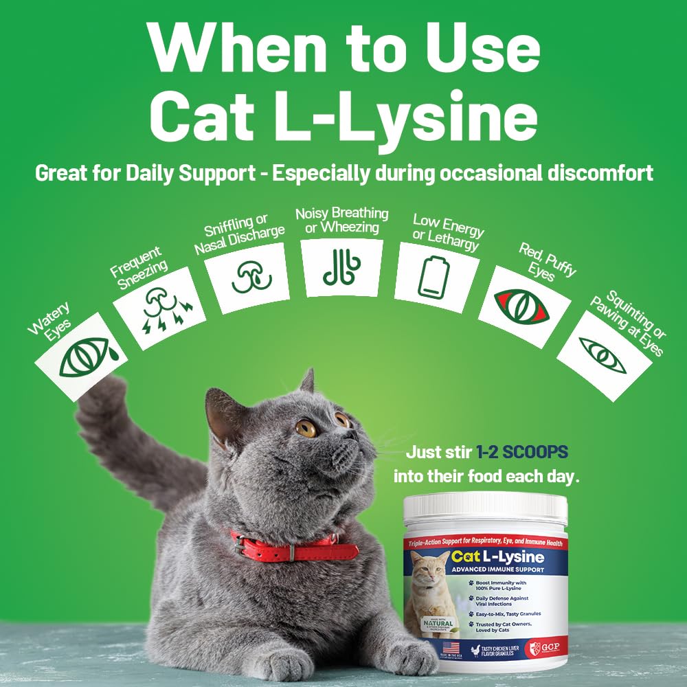 L-Lysine Immune Support Powder for Cats – Chicken Liver 200 Servings