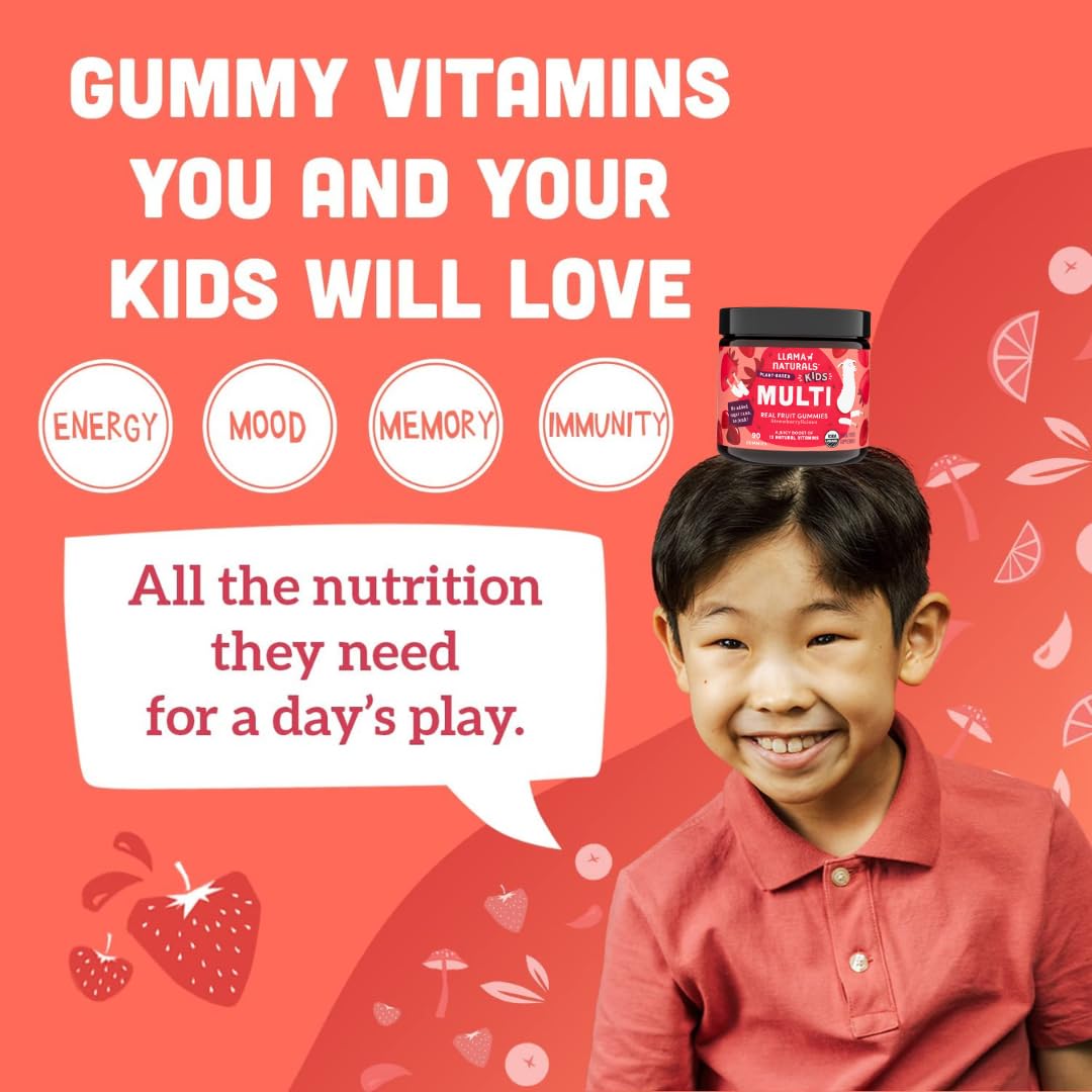 Kids Organic Multivitamin Gummies Vitamin D C 180 Count