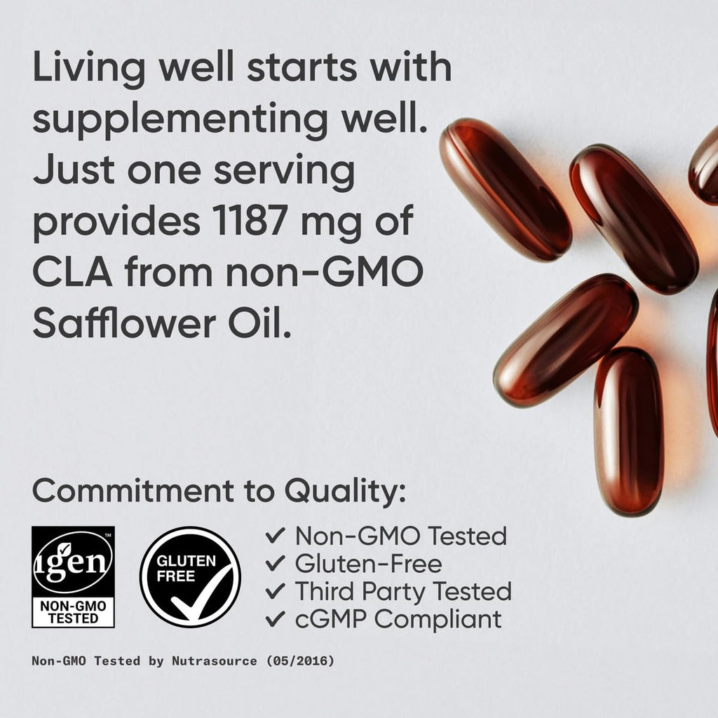 CLA 1250mg Softgels for Fat Metabolism & Lean Body Support 180 Ct