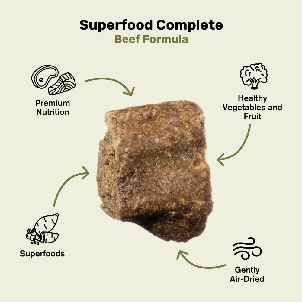 Air-Dried Beef Superfood Complete Dog Food – High Protein 24oz