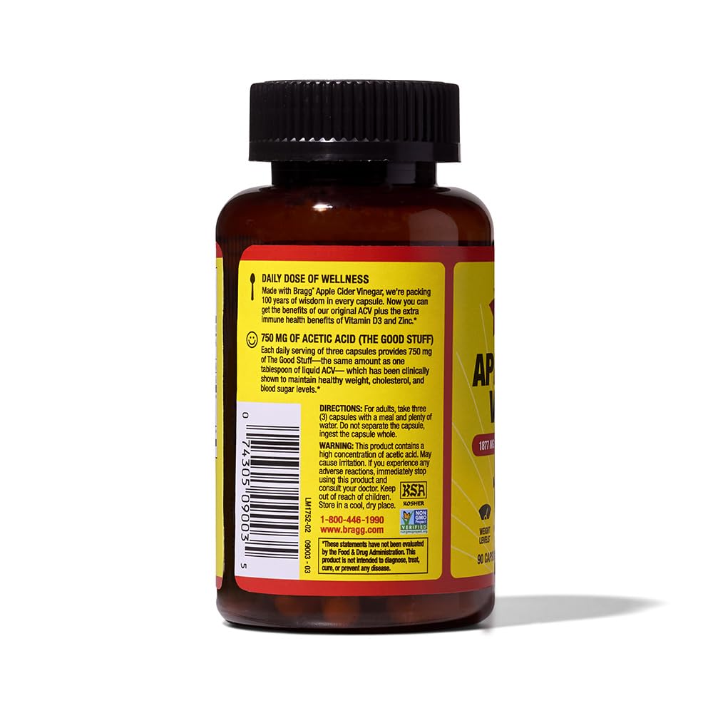 Apple Cider Vinegar Capsules with Vitamin D & Zinc for Immune Support