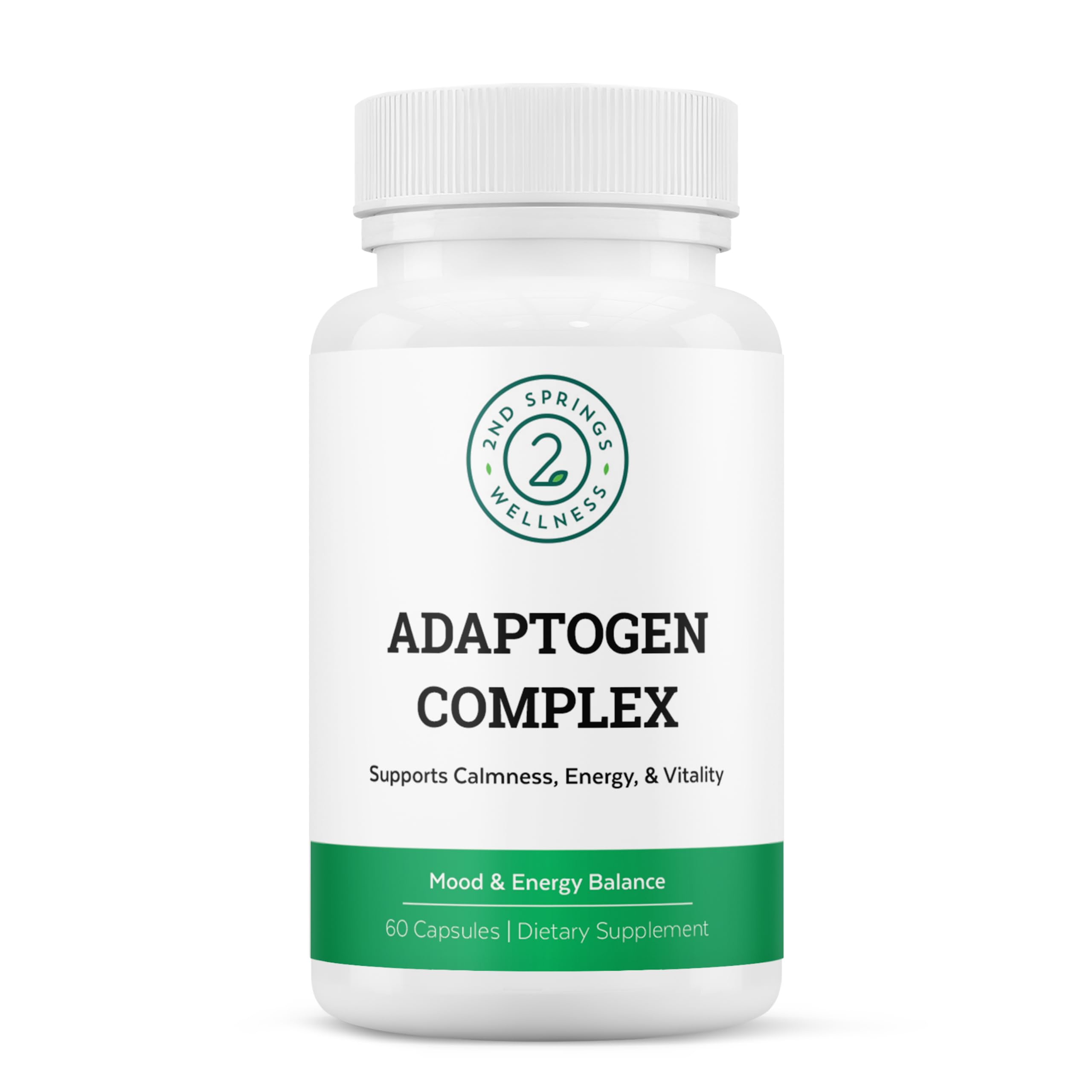 Adaptogen Complex Supplement for Energy, Calm & Adrenal Support – 60 Ct