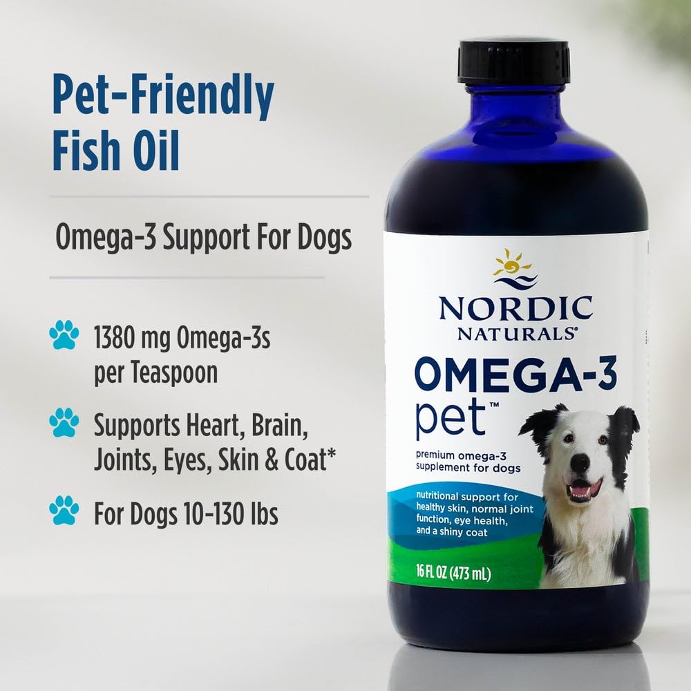 Omega-3 Fish Oil Liquid for Large Dogs – EPA & DHA 16oz