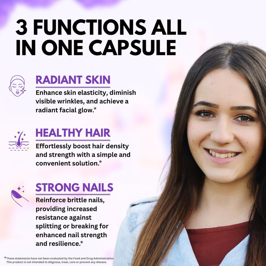 Biotin 25000mcg Hair Growth Collagen Keratin 60 Capsules