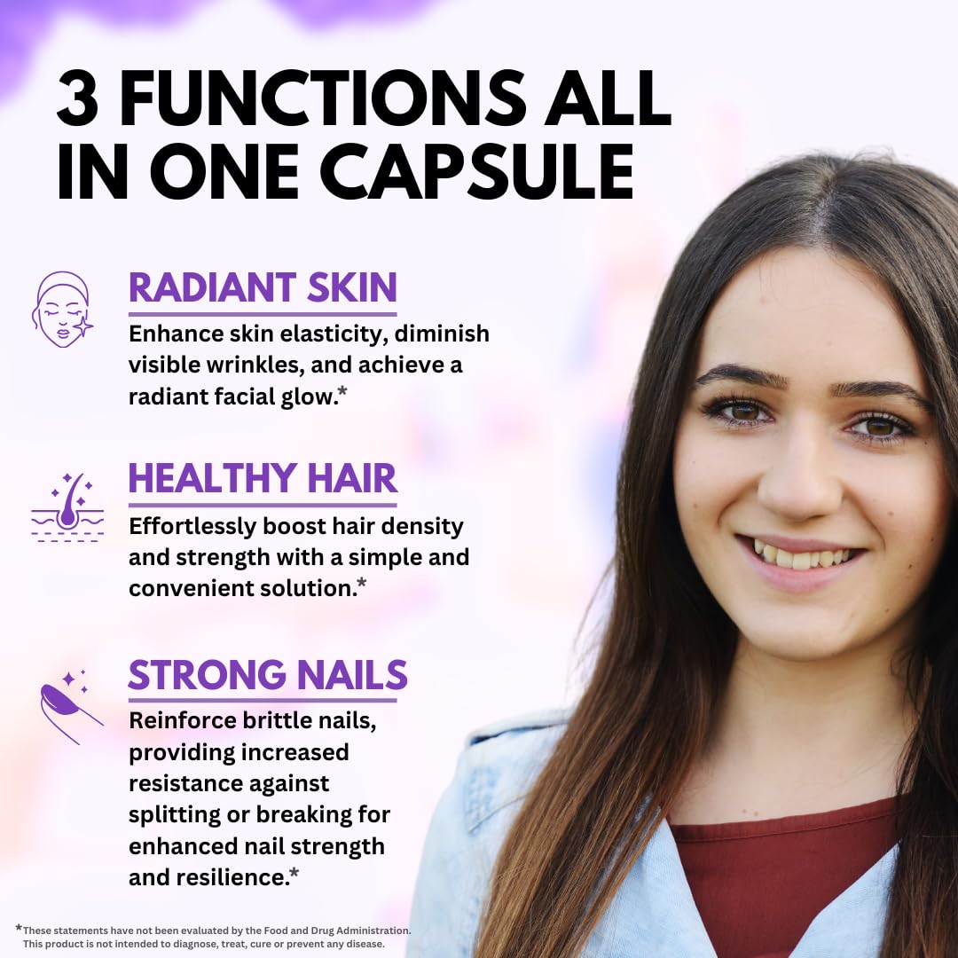 Biotin 25000mcg Hair Growth Collagen Keratin 60 Capsules