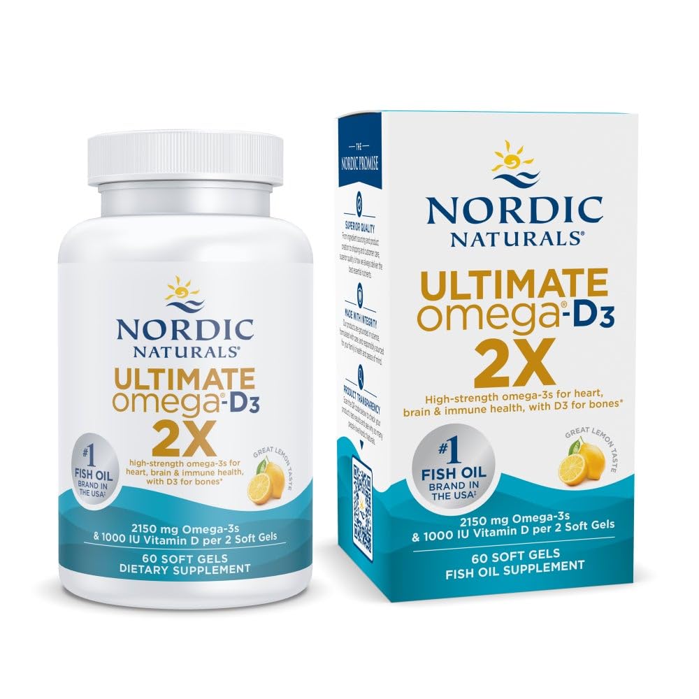 Omega-3 Fish Oil with Vitamin D3 for Heart, Brain & Immune Support