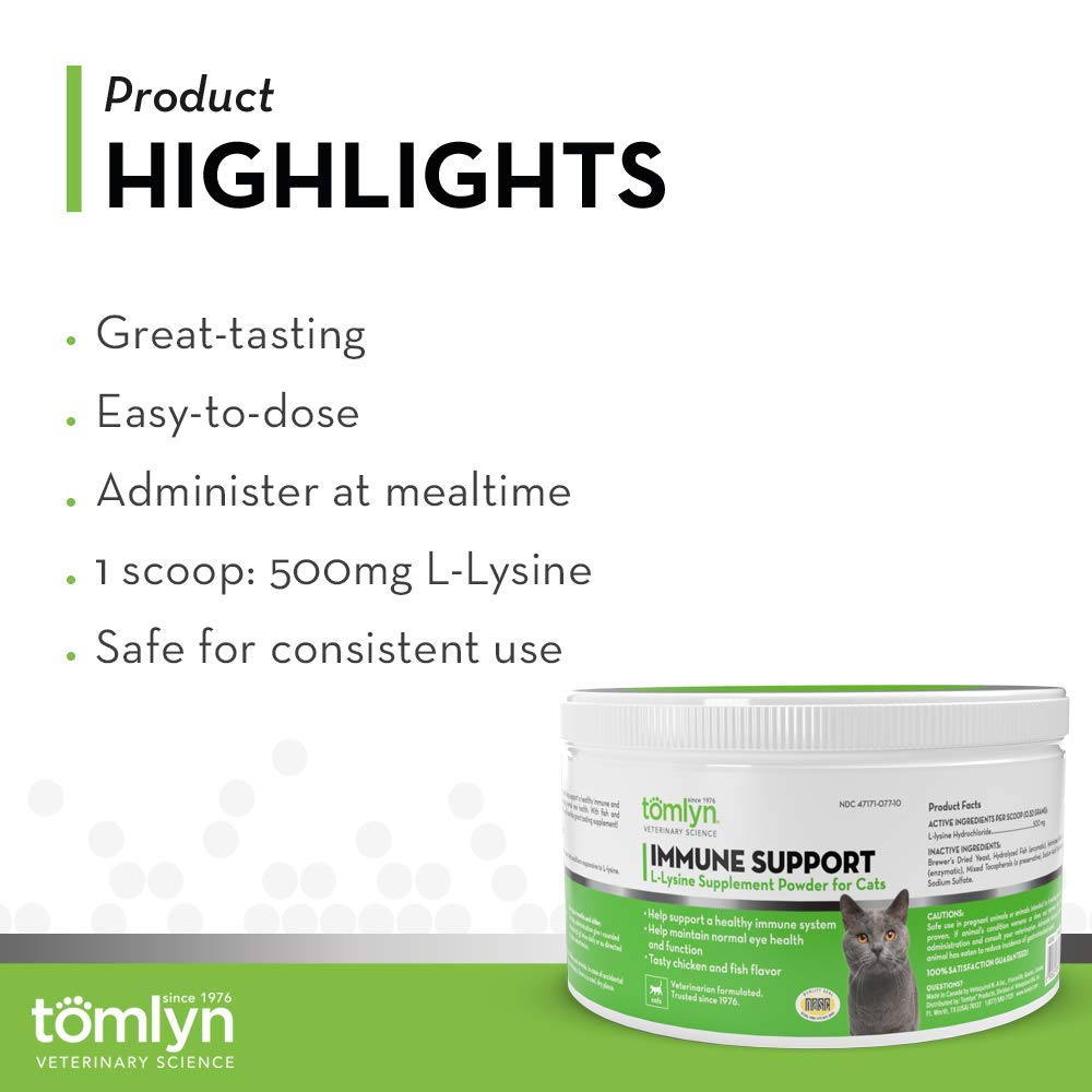 L-Lysine Immune Support Powder for Cats & Kittens – Fish Flavor 3.5oz