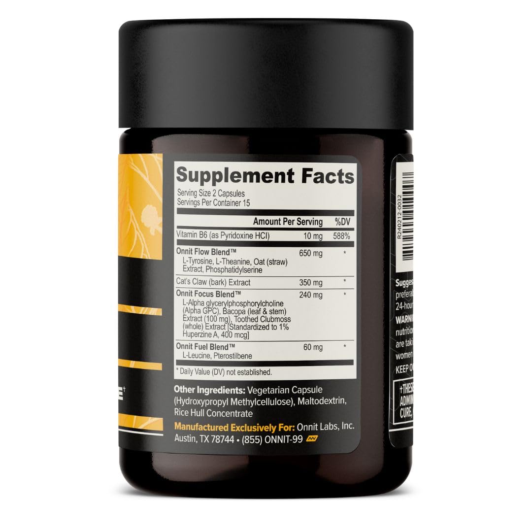 Nootropic Brain Capsules for Memory, Focus & Mental Clarity Support 90 Ct