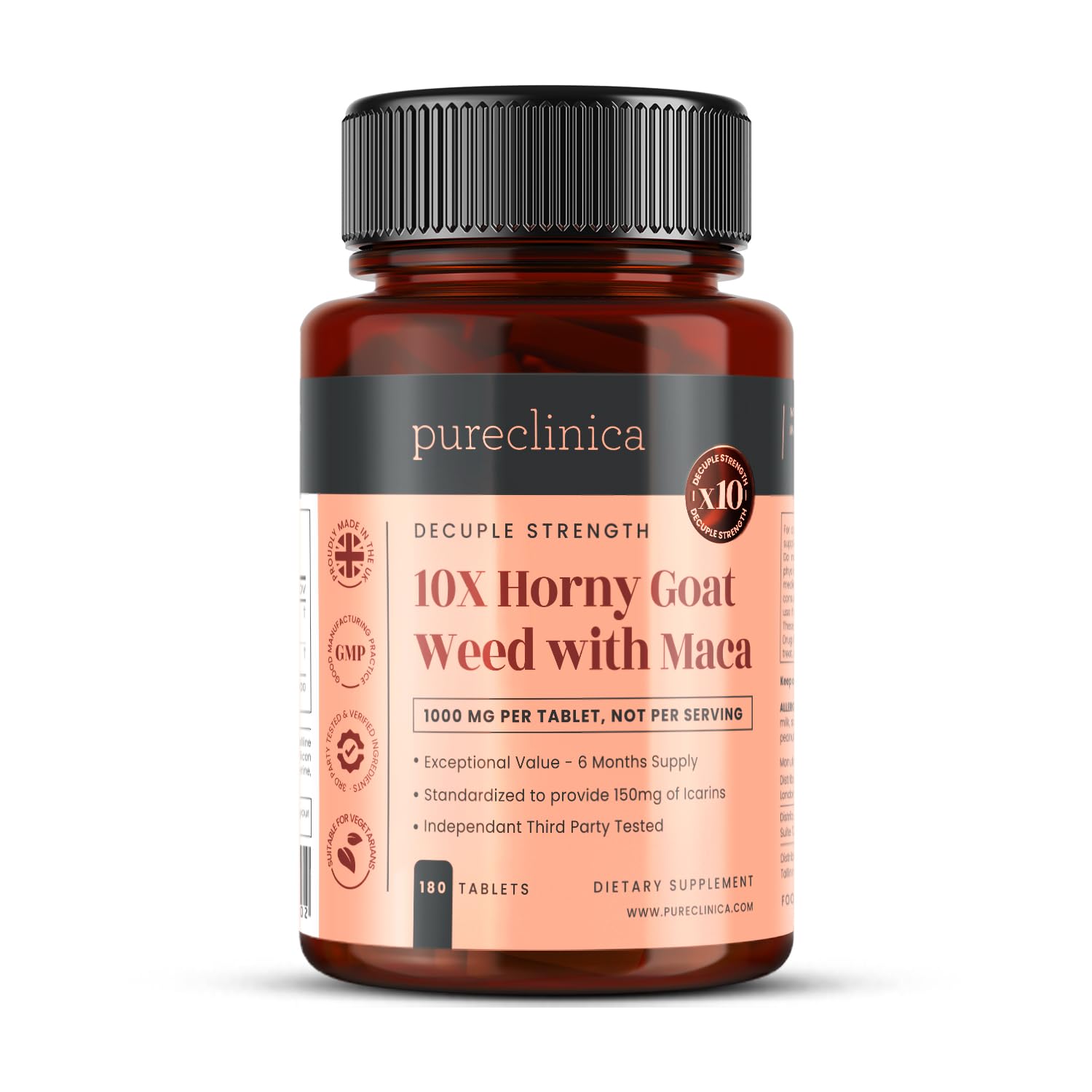 Horny Goat Weed & Maca Extract Capsules for Libido & Performance Support 180 Ct